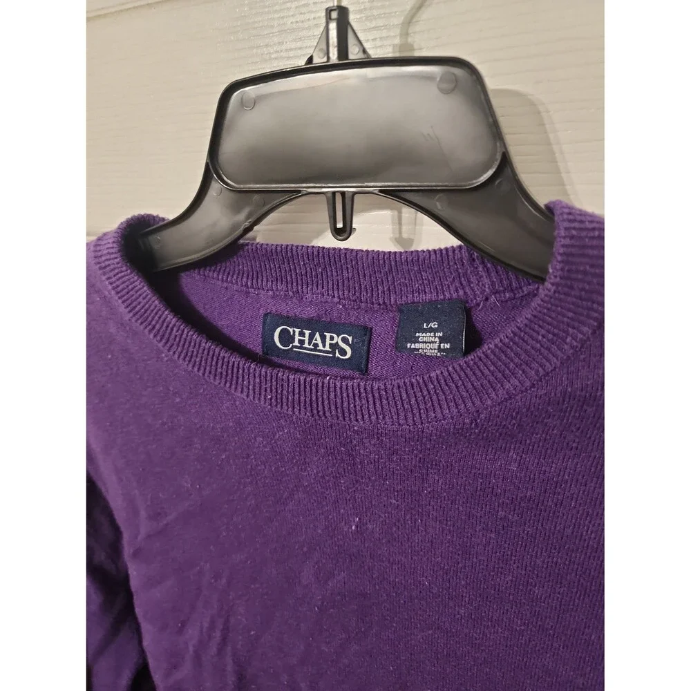 Chaps Men's Deep Purple Crewneck Sweater